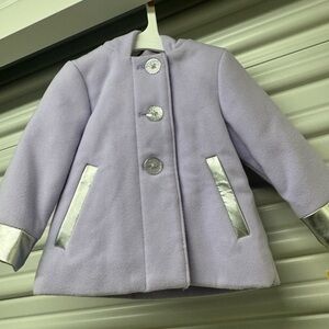 Cat & Jack Lavender Pea Coat with Silver Details